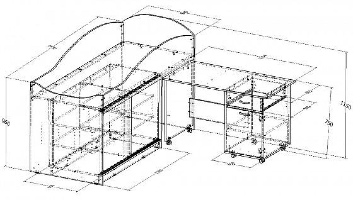 Кровать-чердак "Дюймовочка-3" (без лестницы) Дуб молочный | фото 3