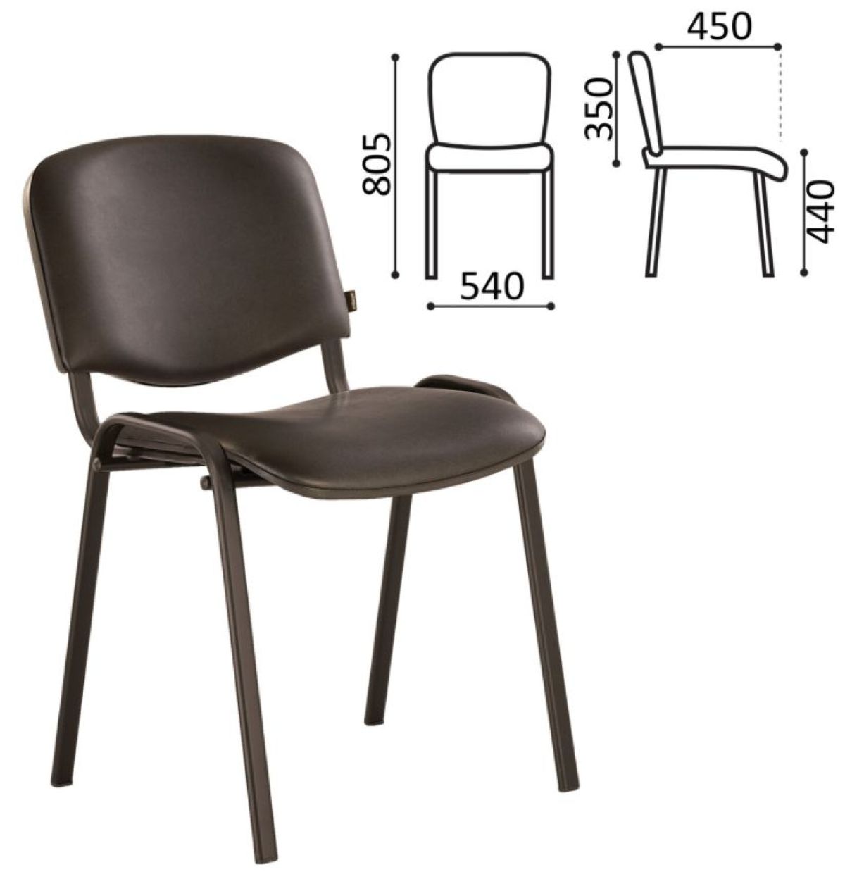 Стул BRABIX "Iso CF-005" (черный каркас, кожзам черный) 531977 | фото 2