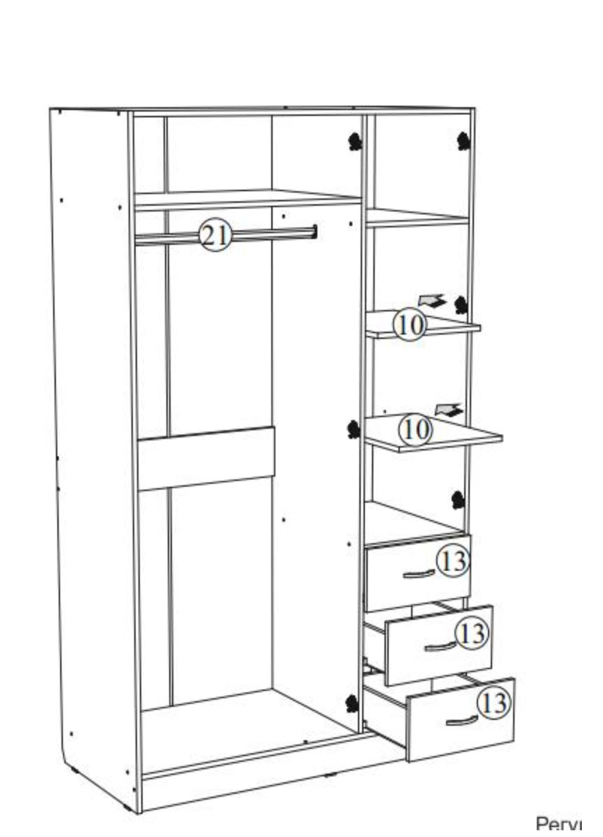 Шкаф Лофт 3-х створчатый | фото 6