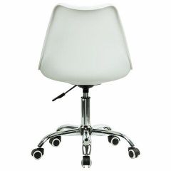 Кресло стул BRABIX "Eames MG-310 CH", хром, пластик белый, ткань серая, 532924 | фото 4