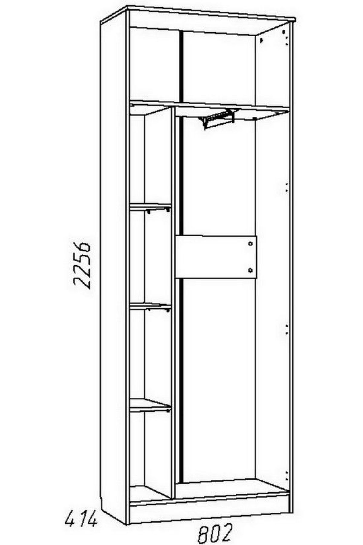 Детская Акварель Шкаф для одежды НМ 013.02-02 М (Капучино/Дуб Сонома) | фото 3