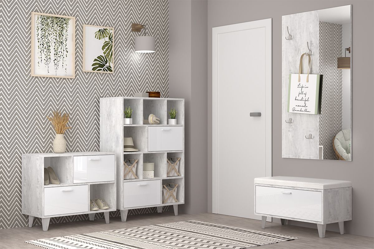 Вешалка с зеркалом Эго ВЗ-1 Бетон светлый | фото 3