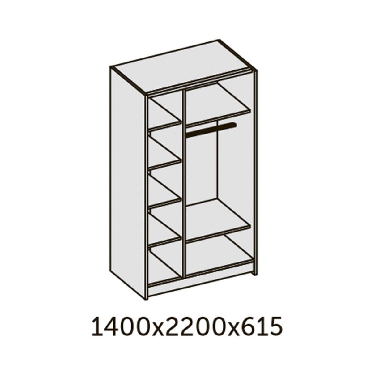 ИННЭС-5 Шкаф-купе 2-х дв. 1400 (2дв. Ф1 - бодега белая) | фото 2