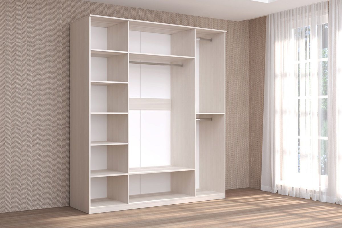 Кэт-4 Шкаф 4-х ств (2 дв зерк) (МДФ Бодега белая/Экокожа Caiman белый) | фото 2