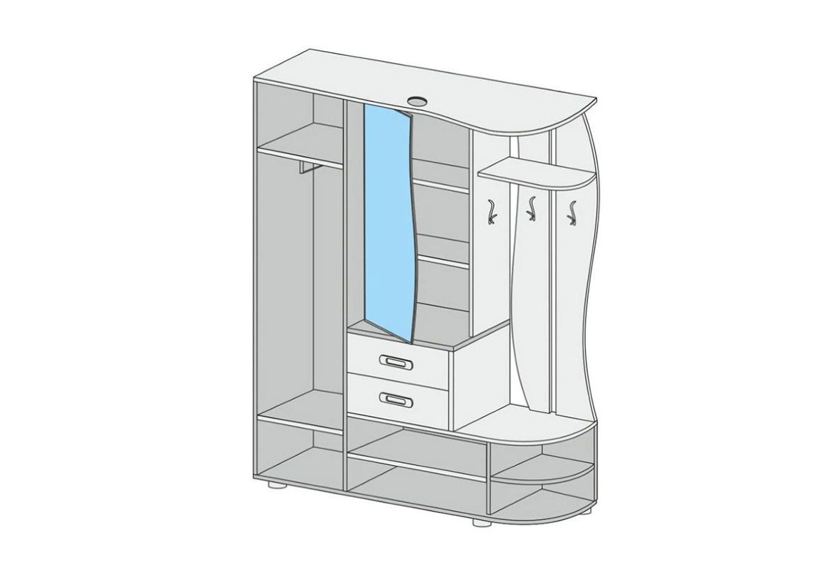 Прихожая Иннэс-1 вариант-1.6 Правая (венге/дуб белфорт) | фото 2