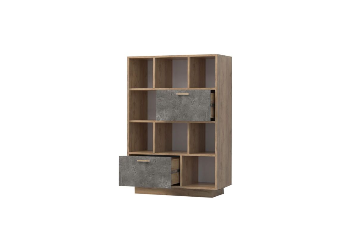 Эго К-1 Комод с 2мя ящ (дуб крафт золотой/камень темный) цоколь | фото 2