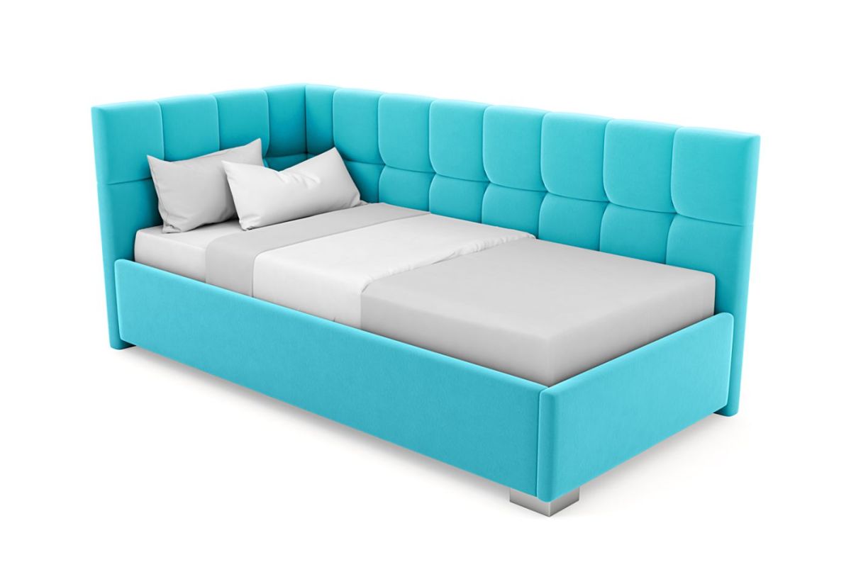 Кровать угловая Мия интерьерная +основание/ПМ/бельевое дно (90х200) | фото 10