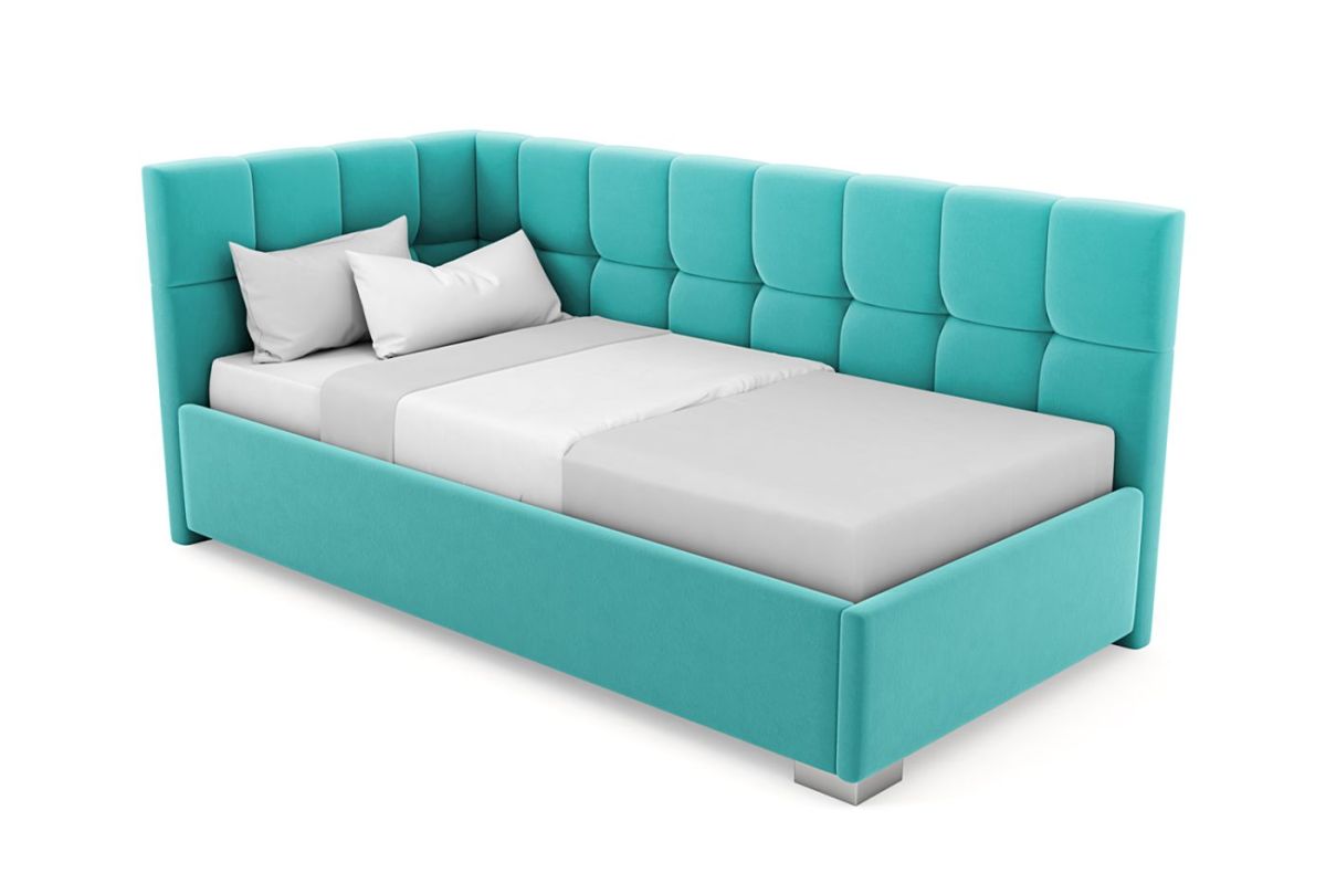 Кровать угловая Мия интерьерная +основание/ПМ/бельевое дно (90х200) | фото 24