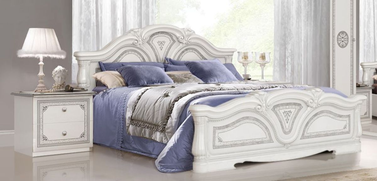 Тумба прикроватная (12.220) Грация (белый/серебро) | фото 2