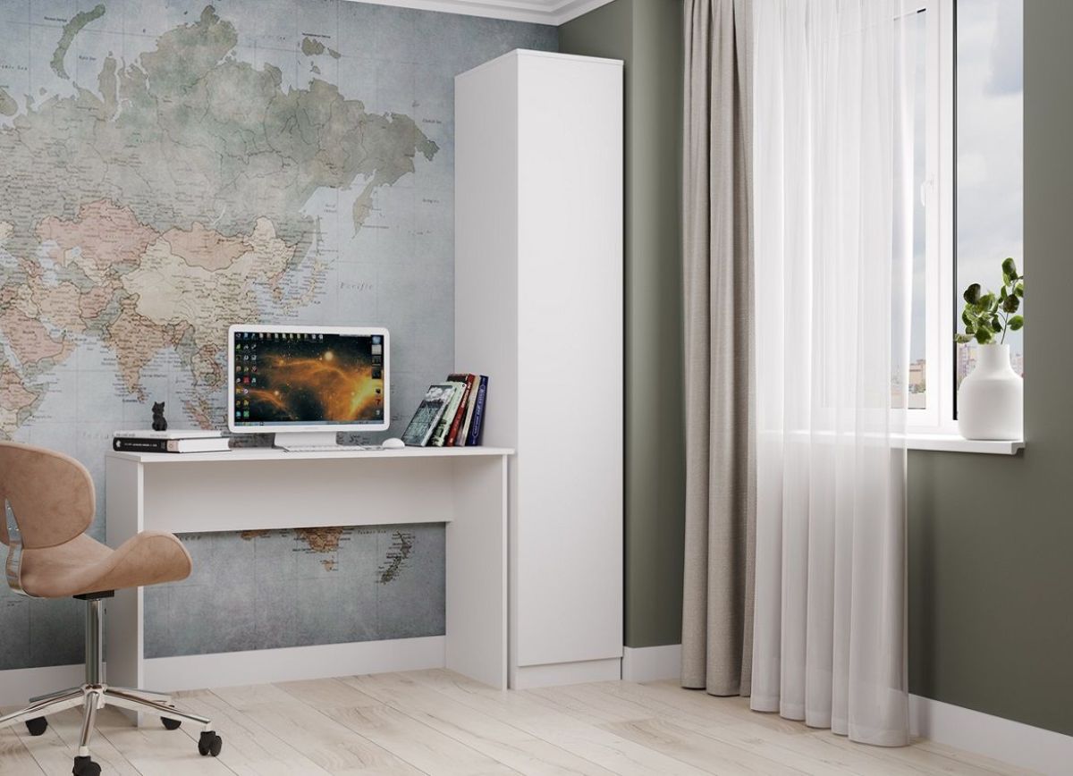 МОРИ МШ 400 Шкаф-пенал (белый) | фото 2