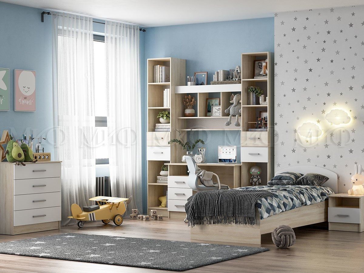 МАРТИНА Стеллаж с ящиками (Белый глянец/дуб сонома) | фото 3