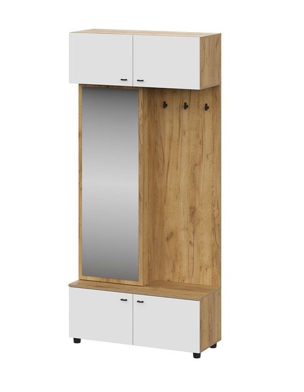 МИЛАН Прихожая (Дуб Золотой/Белый Матовый) модульная | фото 4