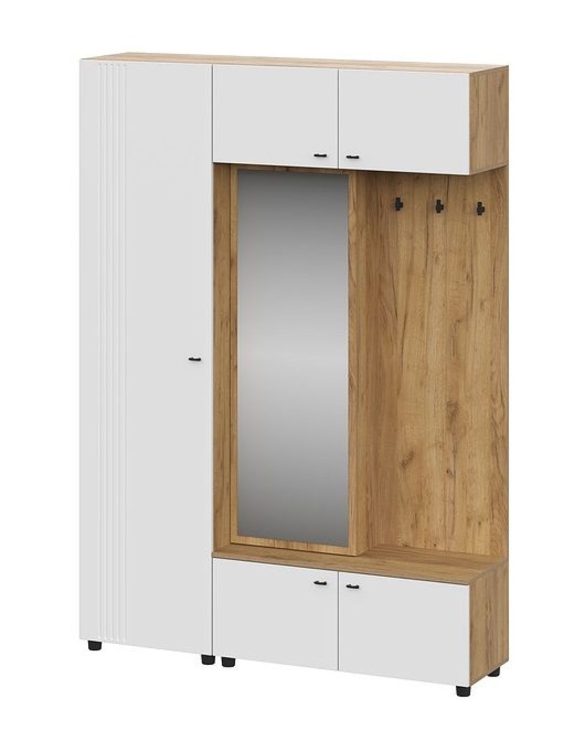 МИЛАН Прихожая (Дуб Золотой/Белый Матовый) модульная | фото 2