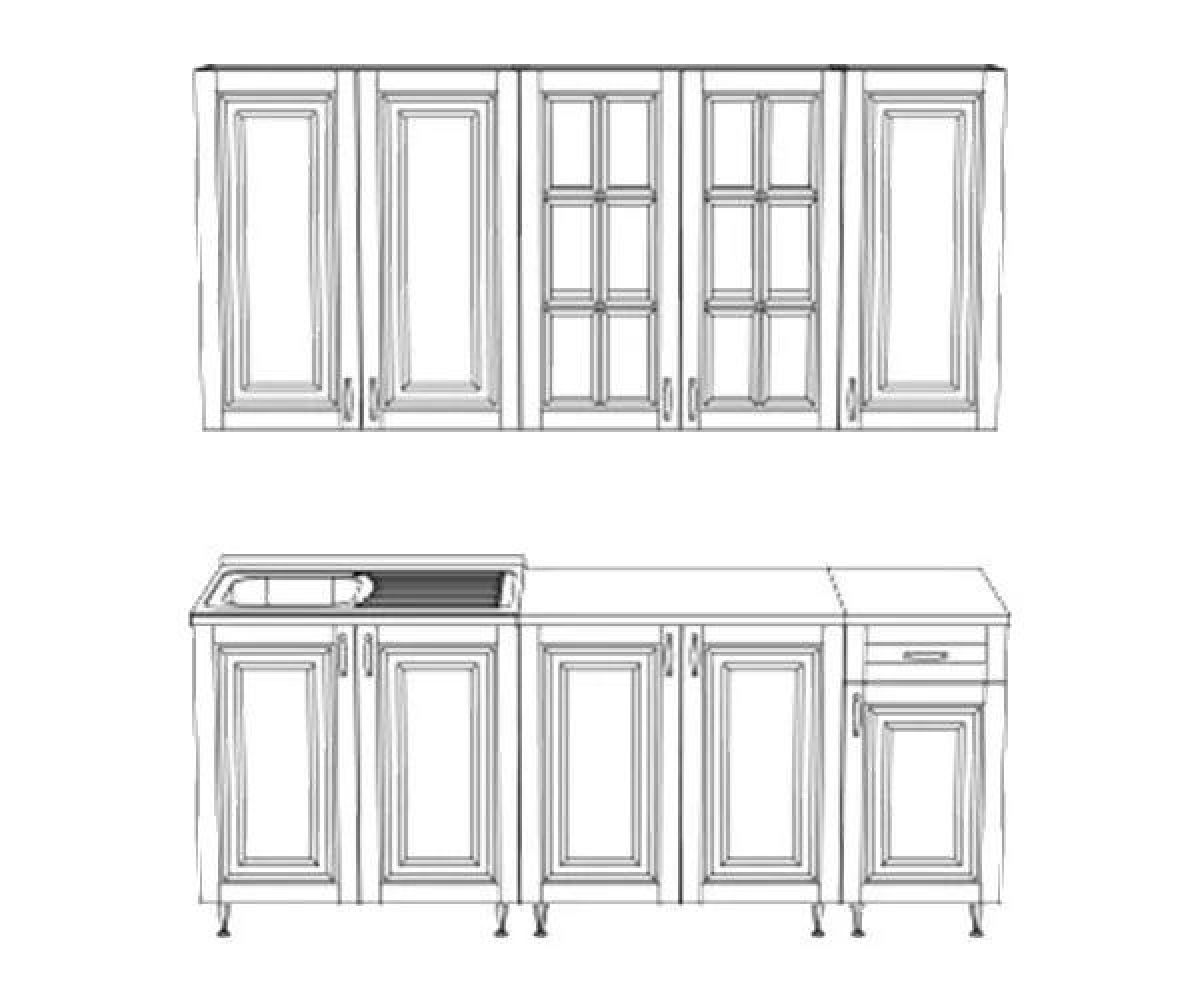 ПРЕСТИЖ Кухонный гарнитур 2000/900 Компоновка №3 (Жемчуг шервуд) | фото 3