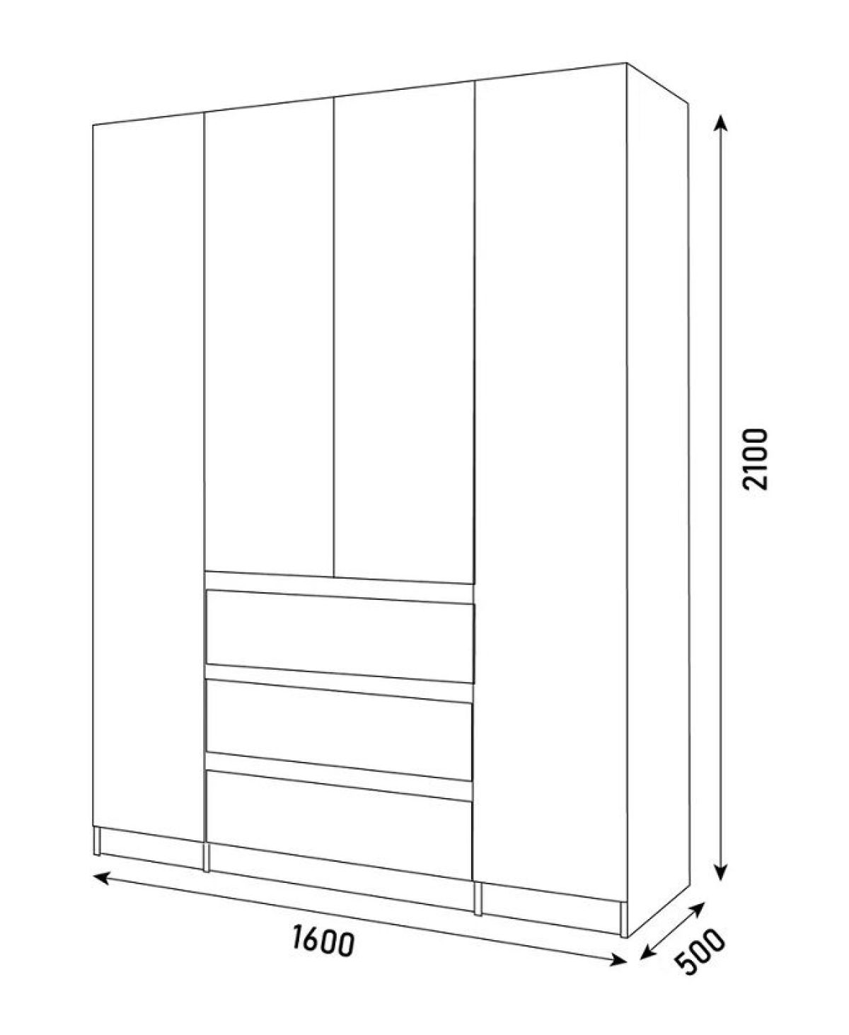 Спальный гарнитур Парус (Белый/Графит) модульный | фото 22