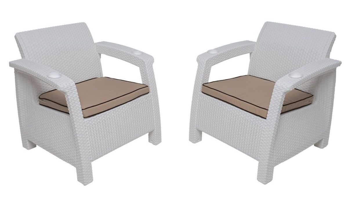 Комплект на балкон Yalta Premium Balcony Set (Ялта) белый (+подушки под спину) | фото 4