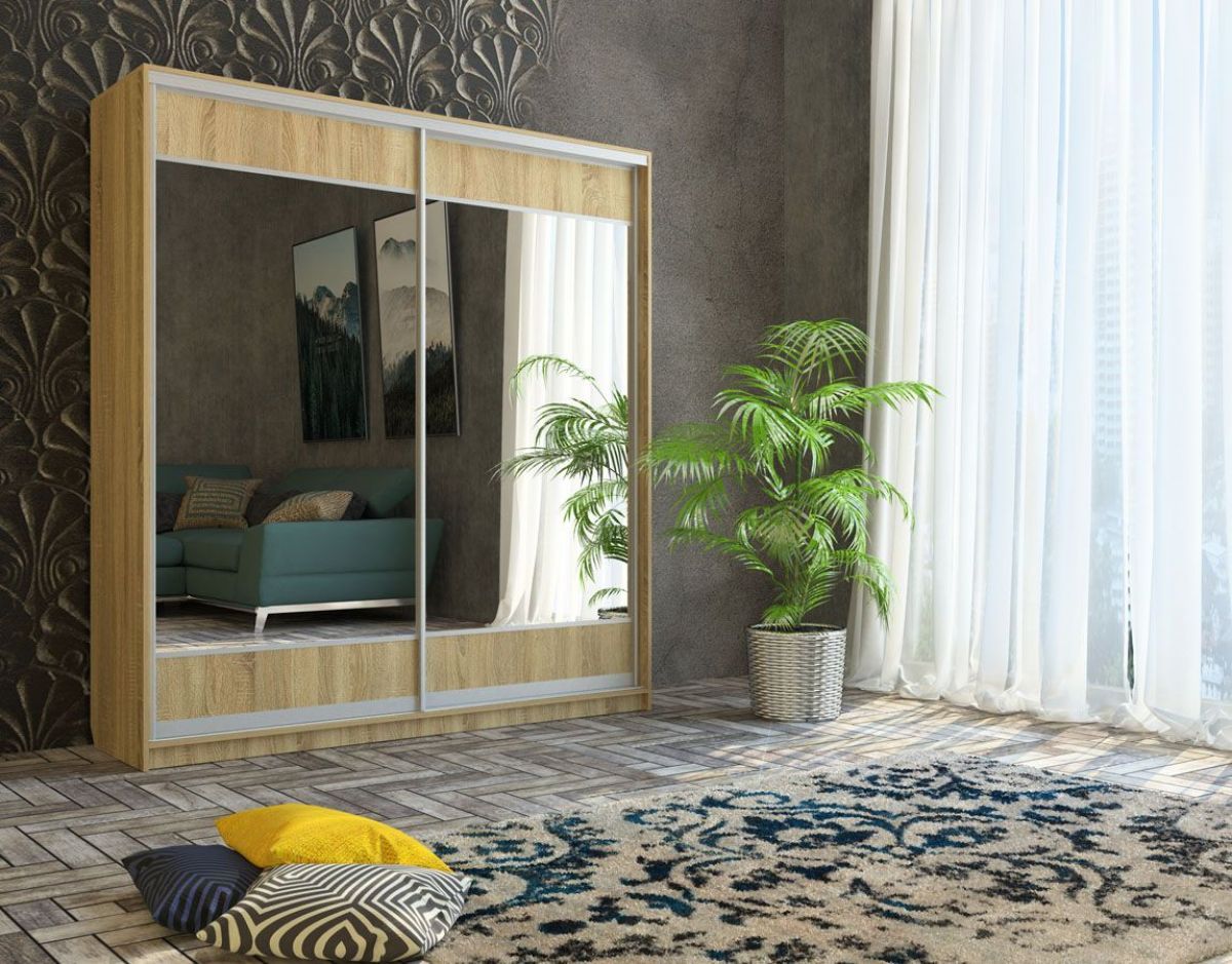 Шкаф-купе Юлия 2400 ЛДСП/Зеркало/ЛДСП (ЛДСП 2 кат.) | фото 5