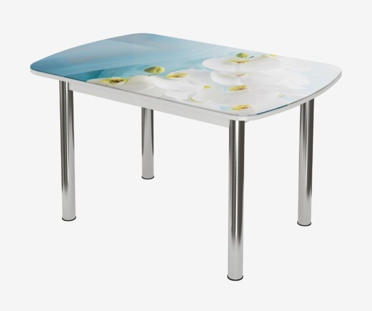 Стол Бостон-3 (Белая Орхидея) 1100/1420*700, опора Брифинг | фото 3