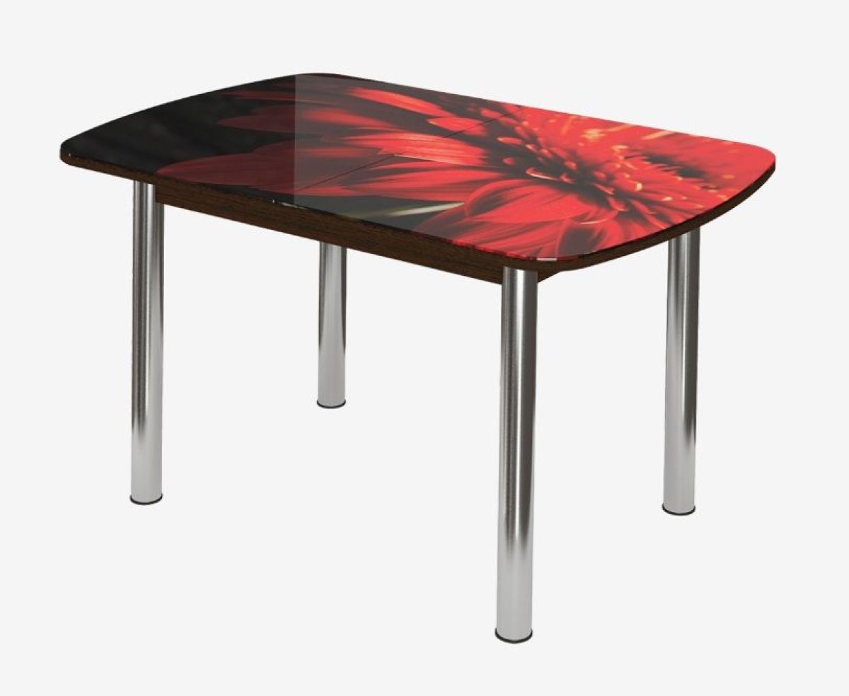 Стол Бостон-3 (Красная Гербера) 1100/1420*700, опора Брифинг | фото 3