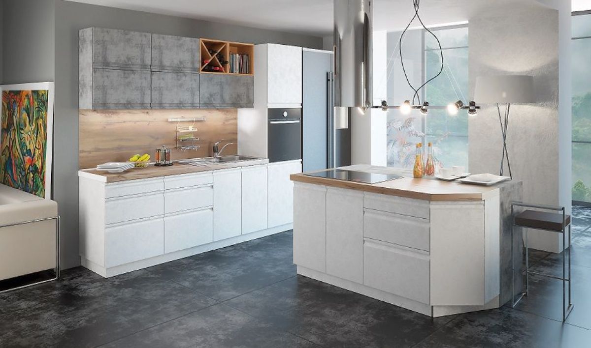 Кухонный гарнитур Бронкс (модульный) Бетон | фото 5