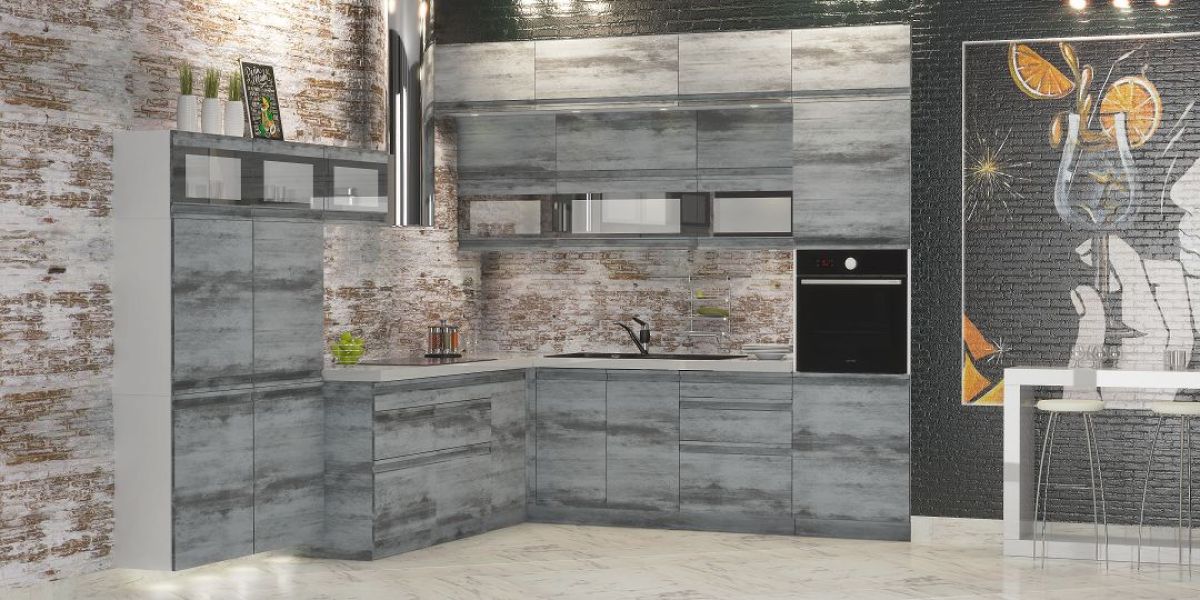 Кухонный гарнитур Бронкс (модульный) Бетон | фото 8