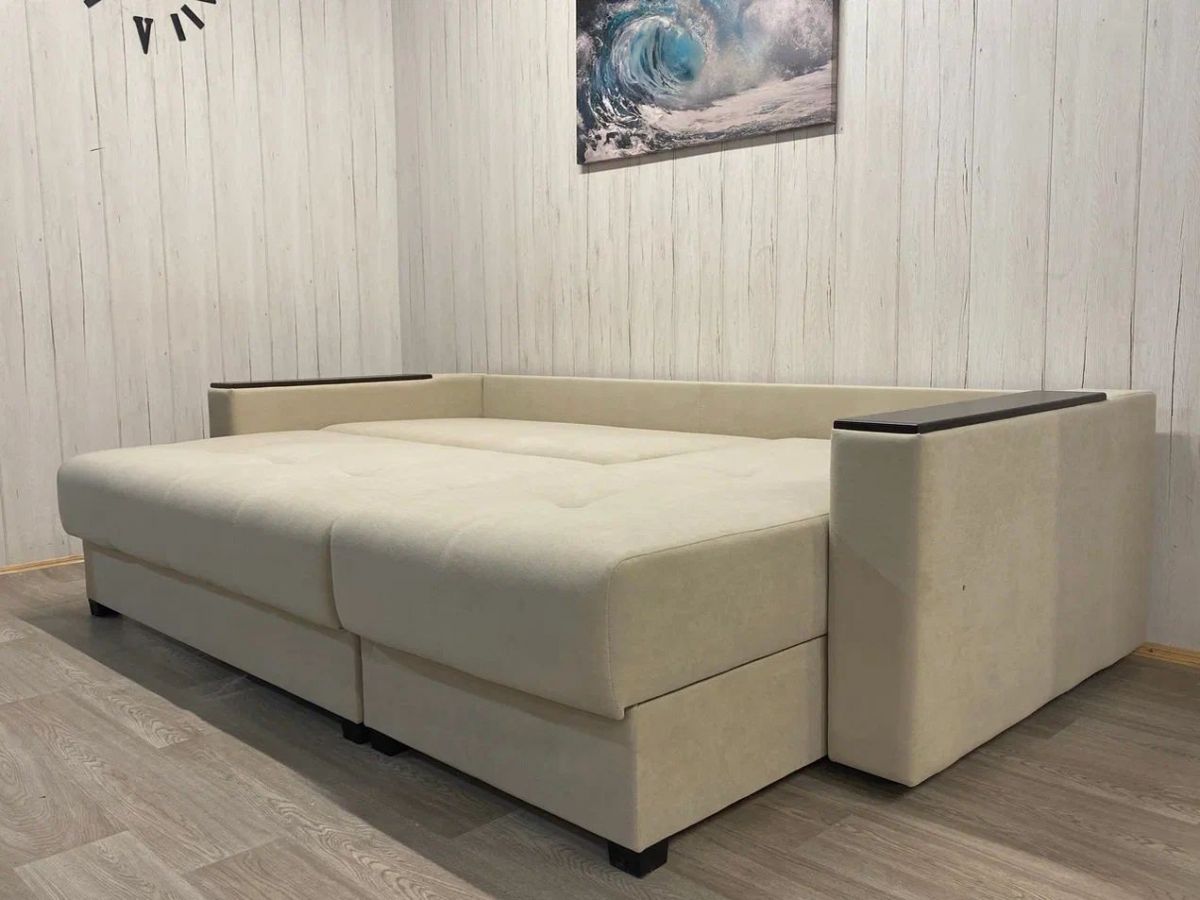 Диван угловой Комфорт-3 (НПБ+МДФ) велюр Luma 01 | фото 5