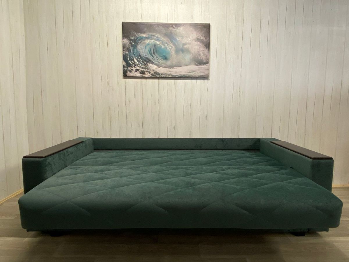 Диван Престиж-15 (НПБ+МДФ) велюр Sensey bottle green | фото 4