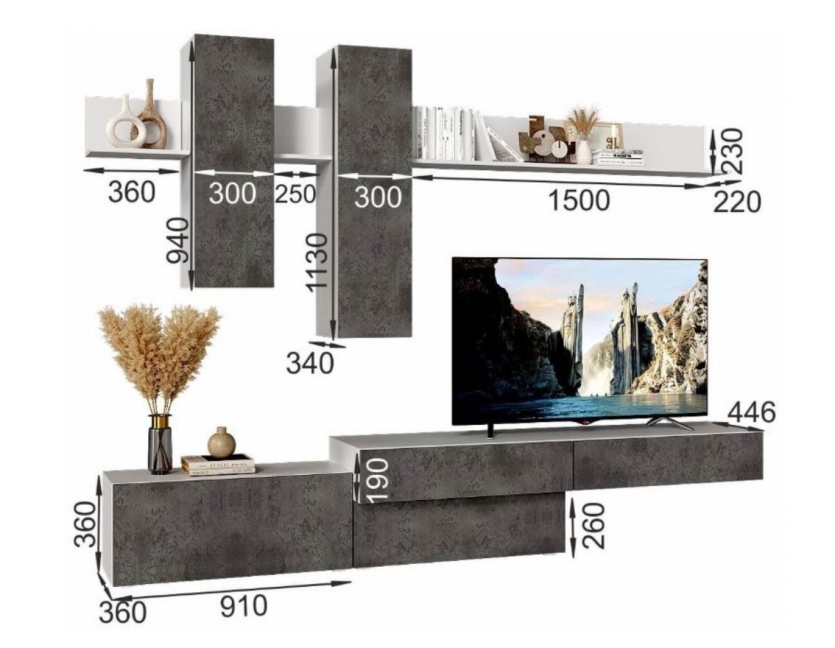 ФРИДА Гостиная (Белый/Обсидиан) | фото 3