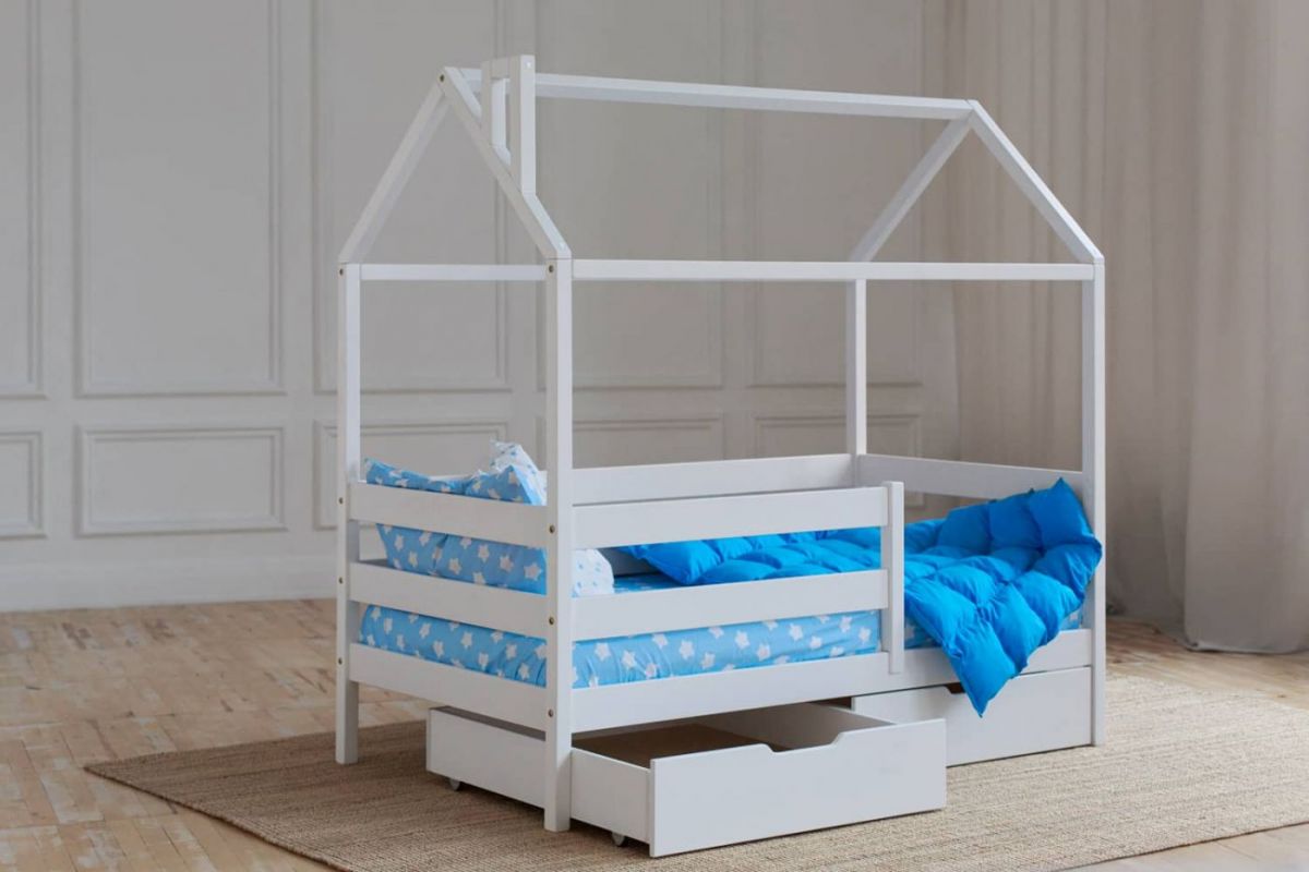 Кровать-домик 80*160 Белый | фото 3