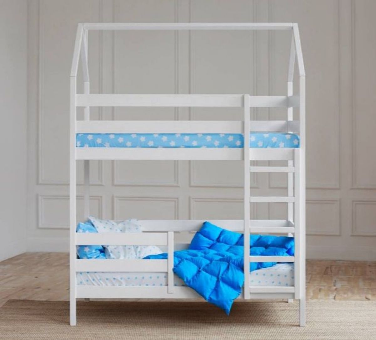 Кровать-домик двухъярусная 80*160 Белый | фото 4