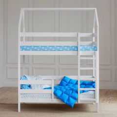 Кровать-домик двухъярусная 80*160 Белый | фото 4