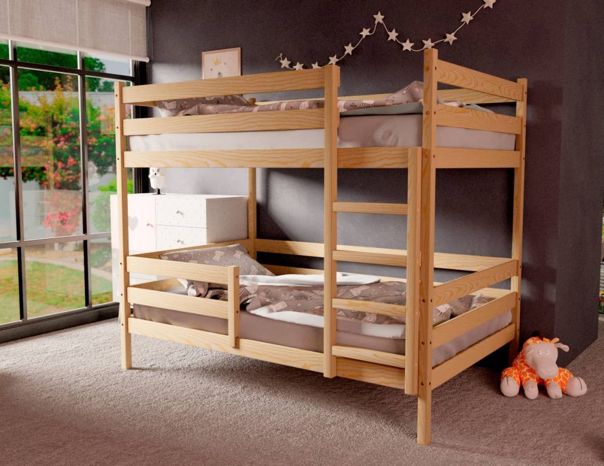 Кровать двухъярусная без крыши 80*190 без покраски | фото 2