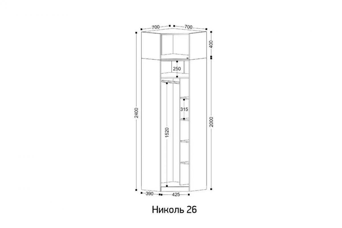 НИКОЛЬ 26 Шкаф угловой | фото 2
