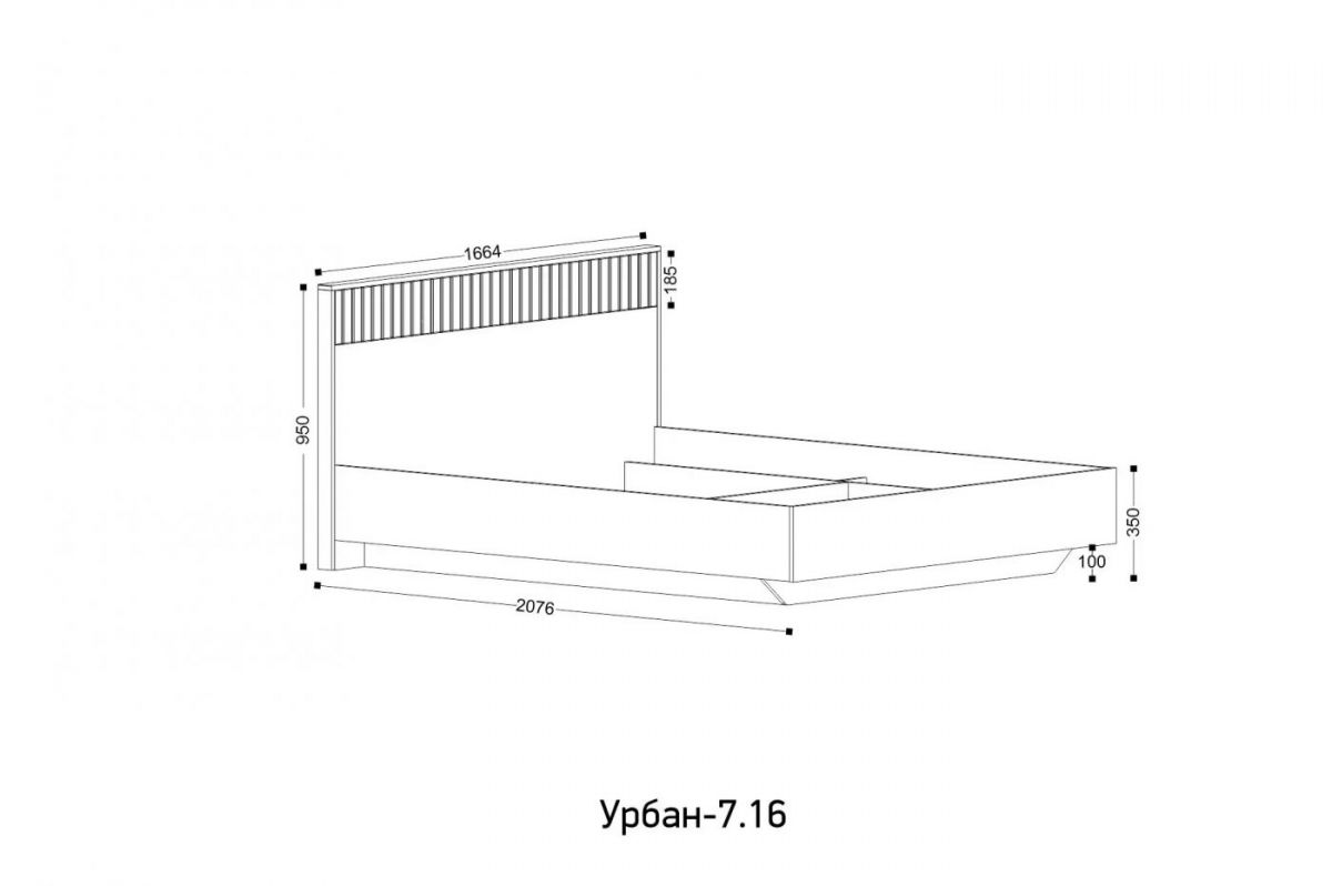 УРБАН - 7.16 Кровать 1600 БЕЗ ОРТОПЕДА | фото 2