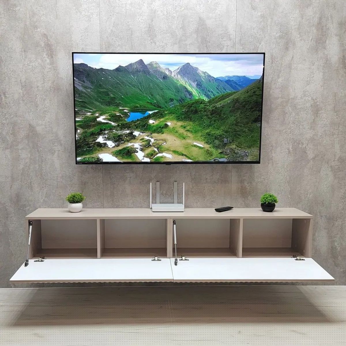 Тумба подвесная под ТВ LINES MTV3-MA 900 Бежевый (Леда-М 10.1.5) | фото 11