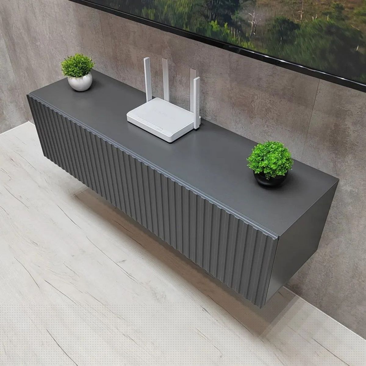 Тумба подвесная под ТВ LINES MTV4-MA 1150 Темно-серый (Графит-M 10.1.25) | фото 2