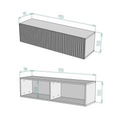 Тумба подвесная под ТВ LINES MTV4-MA 1150 Бежевый (Леда-М 10.1.5) | фото 4