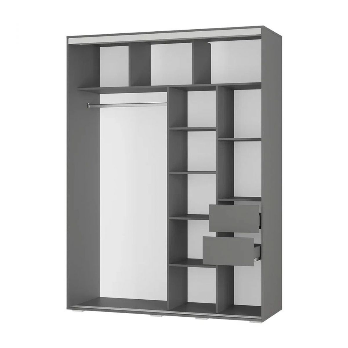 Шкаф-купе Крафт-6 1.6 м ШКК-06 (графит) | фото 2