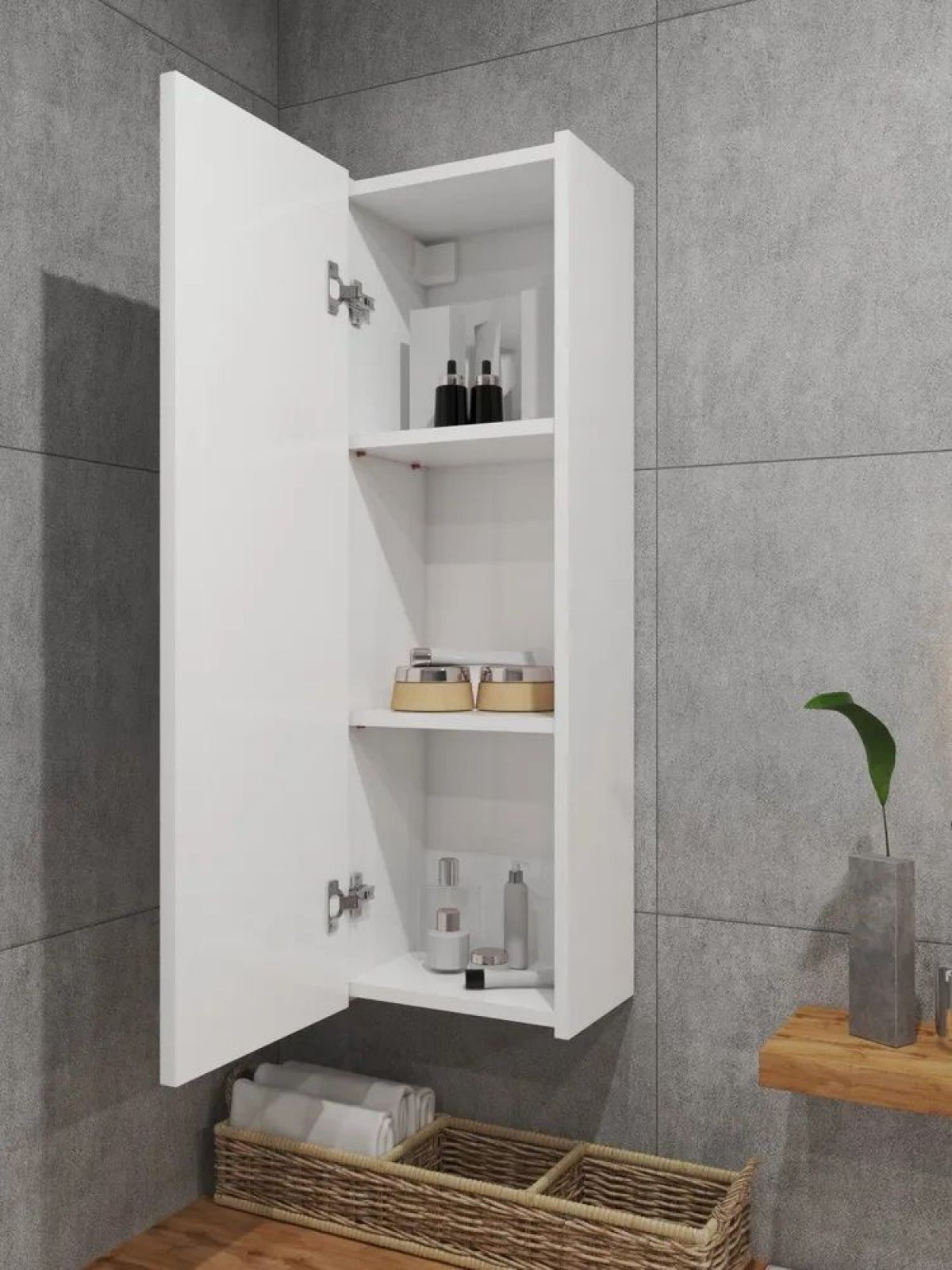 Шкаф навесной для ванной MH5-MA 300х960 (Белый-М 10.1.1) Белый глянец | фото 3