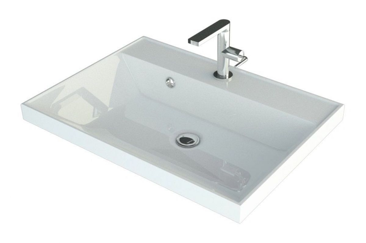 Тумба с раковиной Uperwood Tanos 50 см, подвесная, белая матовая | фото 3