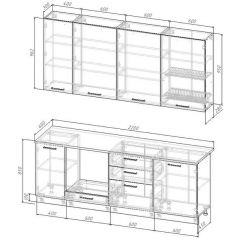 Кухонный гарнитур Антик 2200 h950 (Стол. 38мм) | фото 2