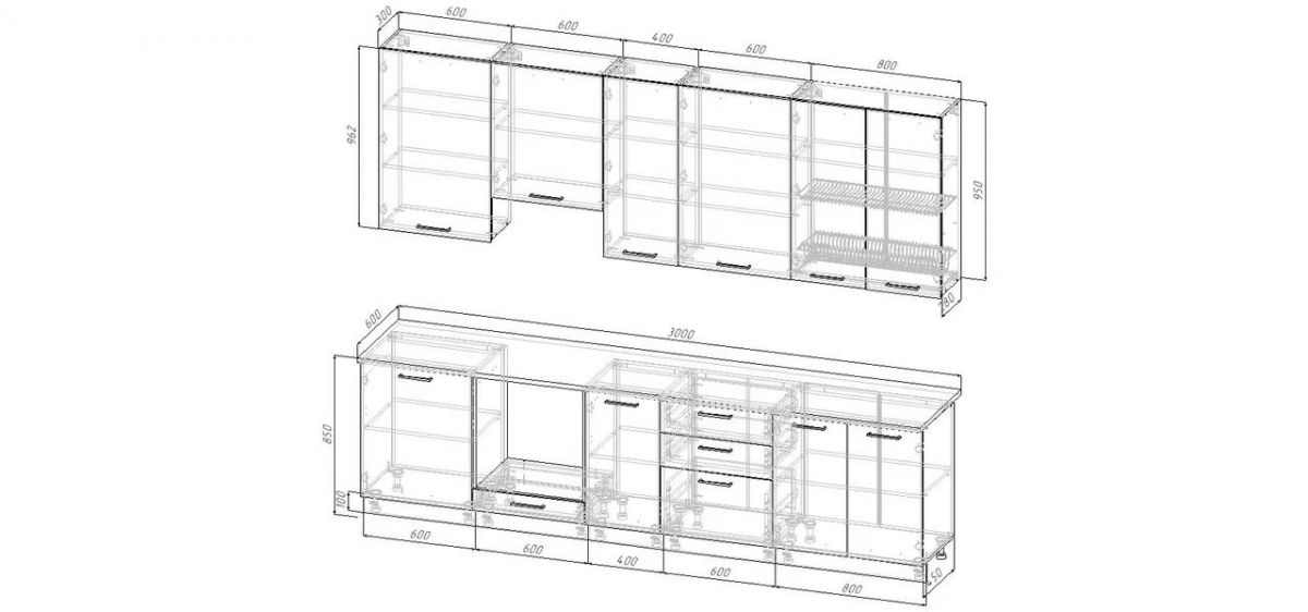 Кухонный гарнитур Антик 3000 h950 (Стол. 38мм) | фото 2