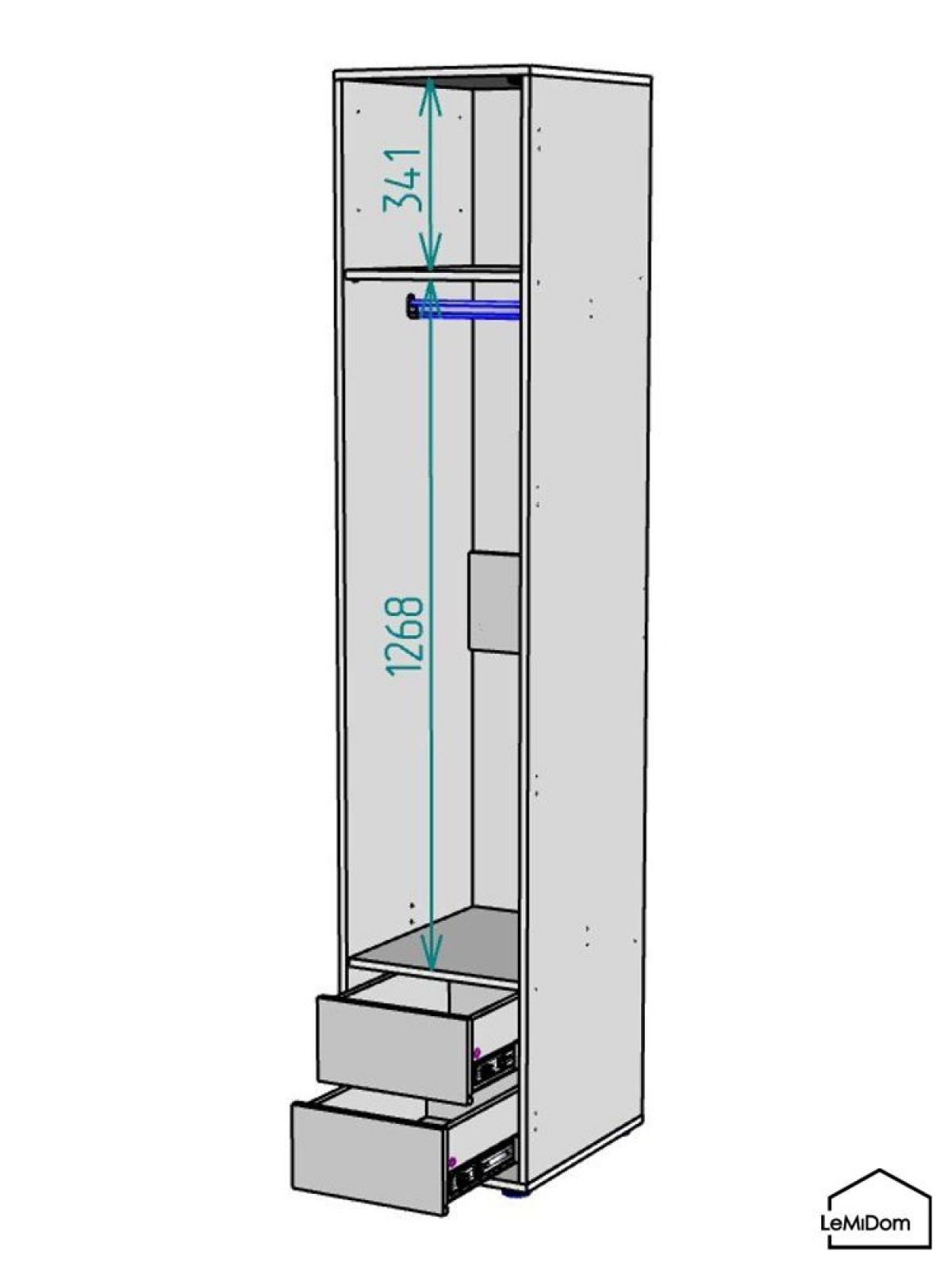 Шкаф Linnea MHR-1PO-3 2050х400х510 (Белый-М 11.1.2) | фото 3