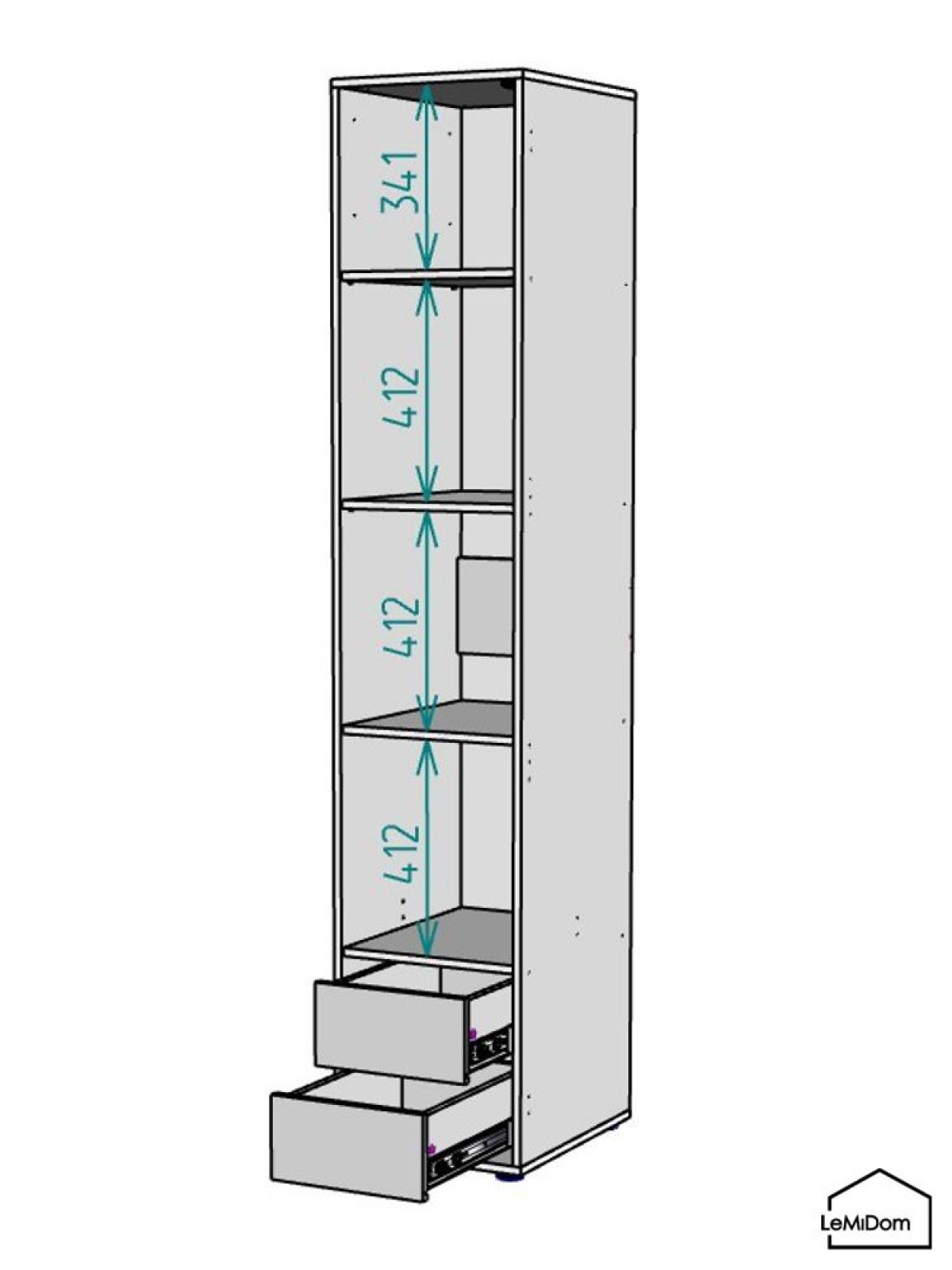 Шкаф Linnea MHR-1PO-4 2050х400х510 (Белый-М 11.1.2) | фото 3
