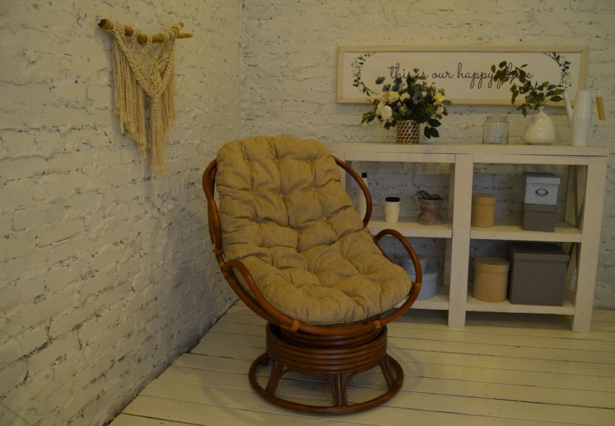 Кресло Папасан Челси вращающийся 23/03B (Миндаль матовый) | фото 2