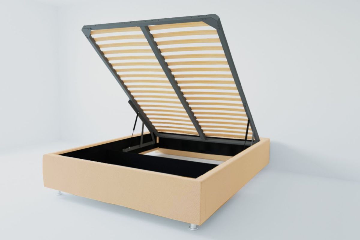 Кровать Подиум с ПМ 1400 (экокожа бежевая) | фото 2