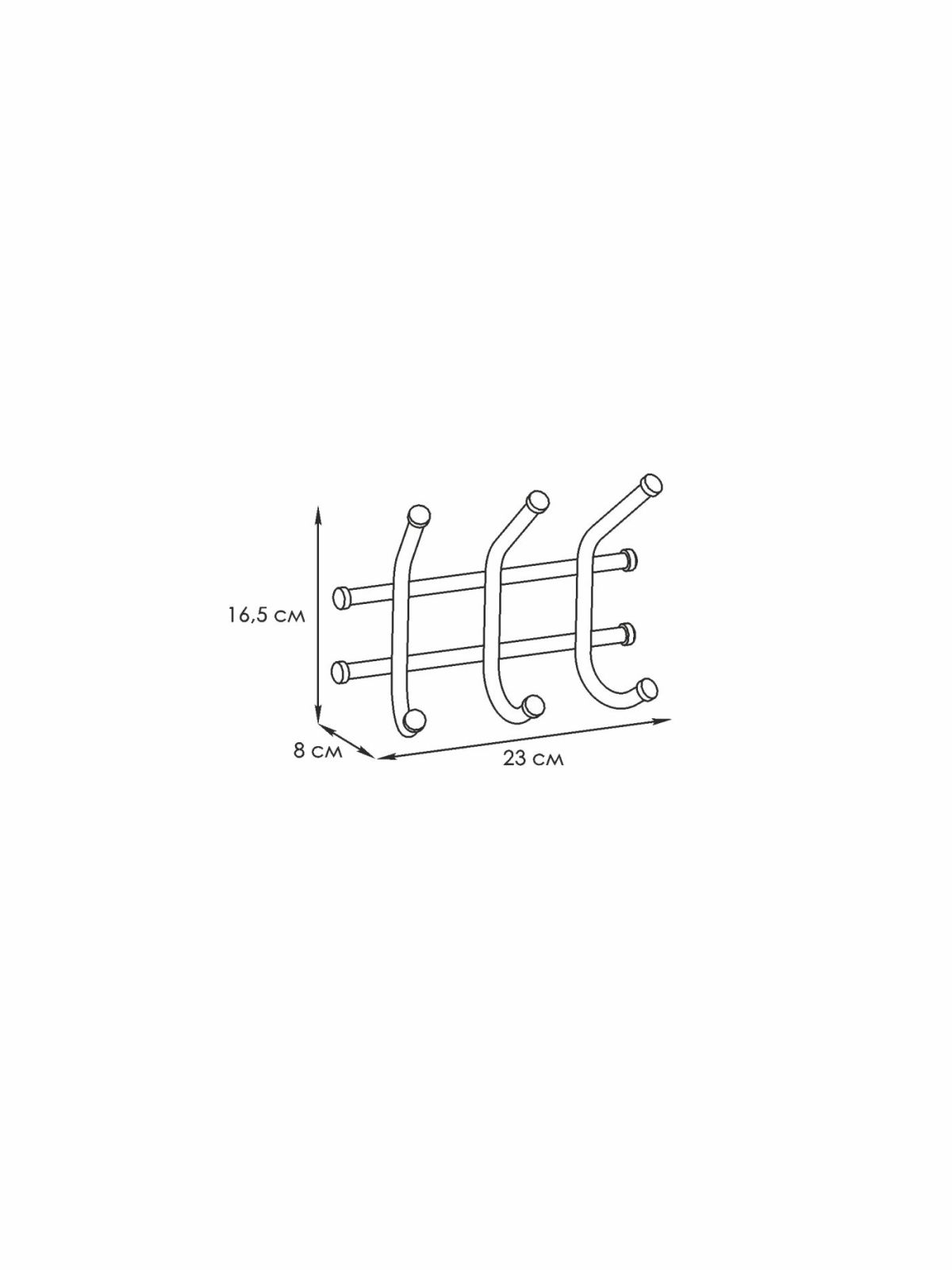 ВН 64 Ч Вешалка настенная "Норма 3" Черный | фото 2